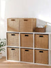 Handwoven Khaki Foldable Storage Boxes – Closet Organizers For Clothes & Toys, Cube Shelf Bins, Living Room Storage Containers, Bedroom Dresser Tubs, Entryway Catchalls | Multipurpose Household Clutter Organizers