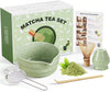 Dayacoco Matcha Whisk Set,Ceramic Matcha Kit Set Includes Bowl With Spout, Whisk,Holder,Bamboo Scoop And Sifter,5 Pcs Matcha Tea Kit For Matcha Lovers, Ideal Gift For Christmas, Birthday (Green)